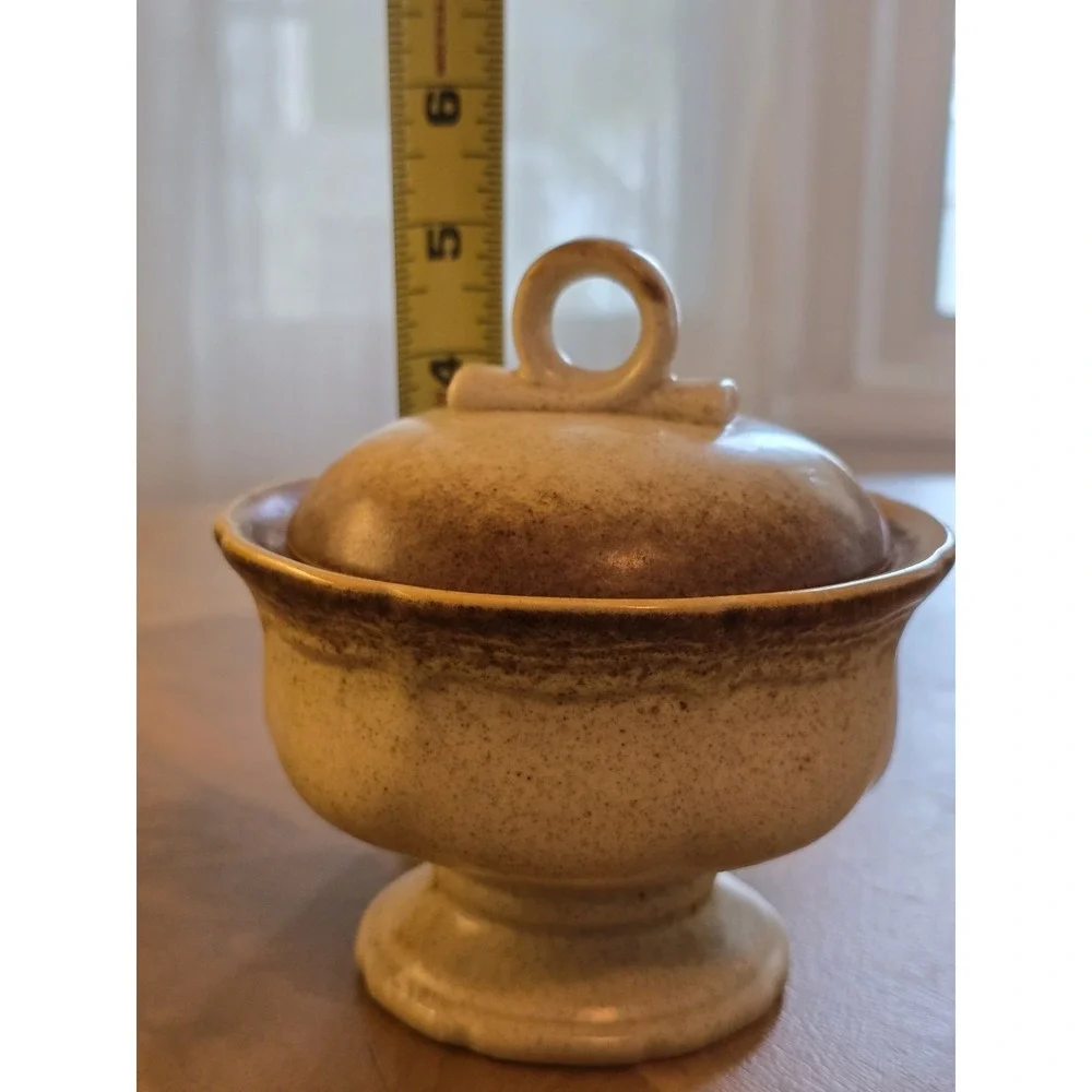 Vintage Mikasa Whole Wheat E8000 Creamer and Covered Sugar Bowl Japan Stoneware